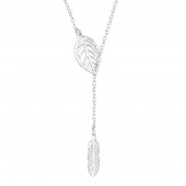 Lantisor lung din argint Feather & Leaf model DiAmanti DIA40693